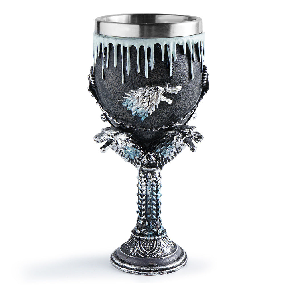 Skull Wine Glass Resin Skull