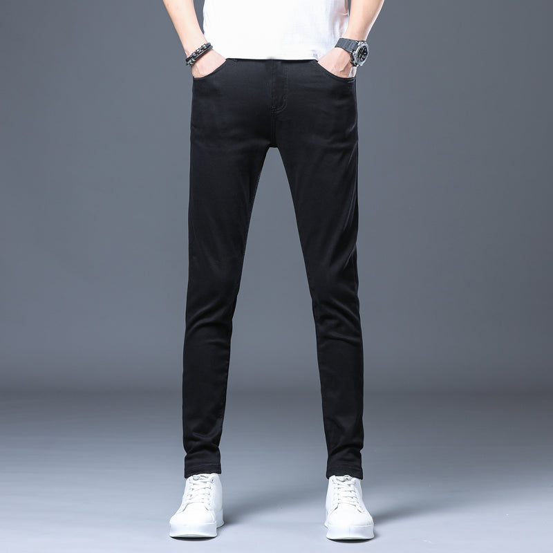 Spring And Summer Thin White Jeans Men Men'S Holes Casual Stretch Slim Fit Pants Men - Glamour Gale