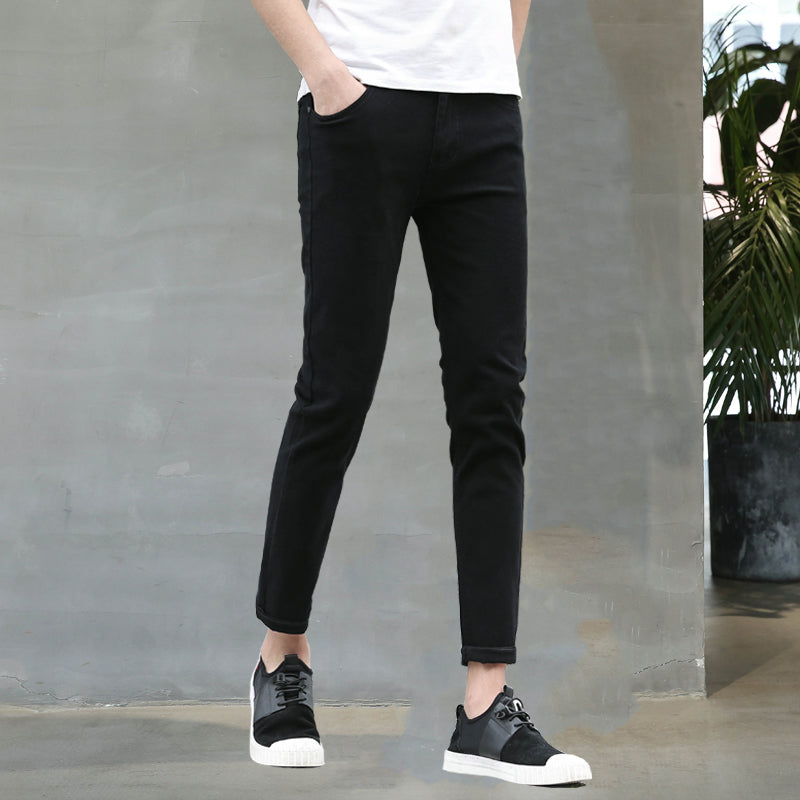 Spring And Summer Thin White Jeans Men Men'S Holes Casual Stretch Slim Fit Pants Men - Glamour Gale