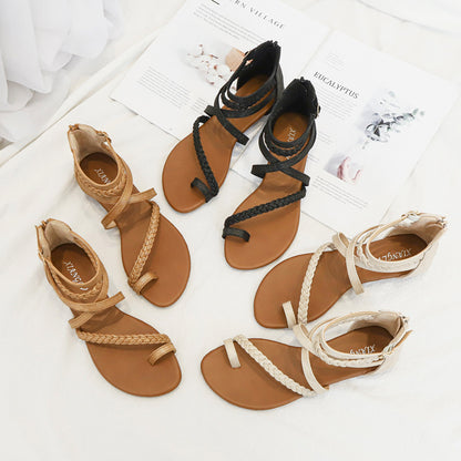 Matching Skirt Roman Shoes Wedge Sandals Women