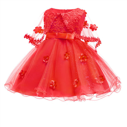 Girls Elegant Wedding Princess Dress Kids Party Formal Dress - Glamour Gale