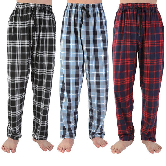 Men's Check Cotton Sleep Bottoms