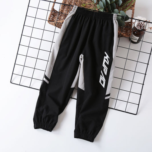 Boys" pants spring and summer thin Zhongda children"s Korean splicing Leggings fast drying children"s anti mosquito pants