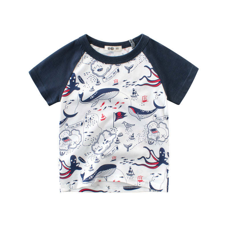 Summer Men's Clothing Children's Short-sleeved T-shirt