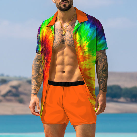 Colorful 3D Printed Vacation Suit For Men