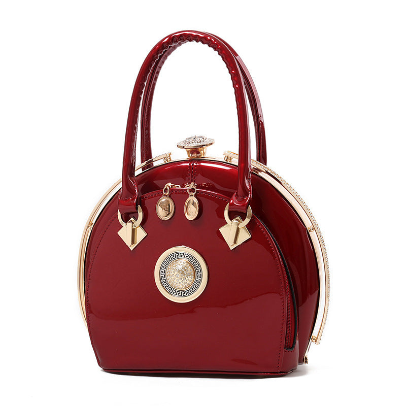 Bright leather high-end handbags noble fashion trend