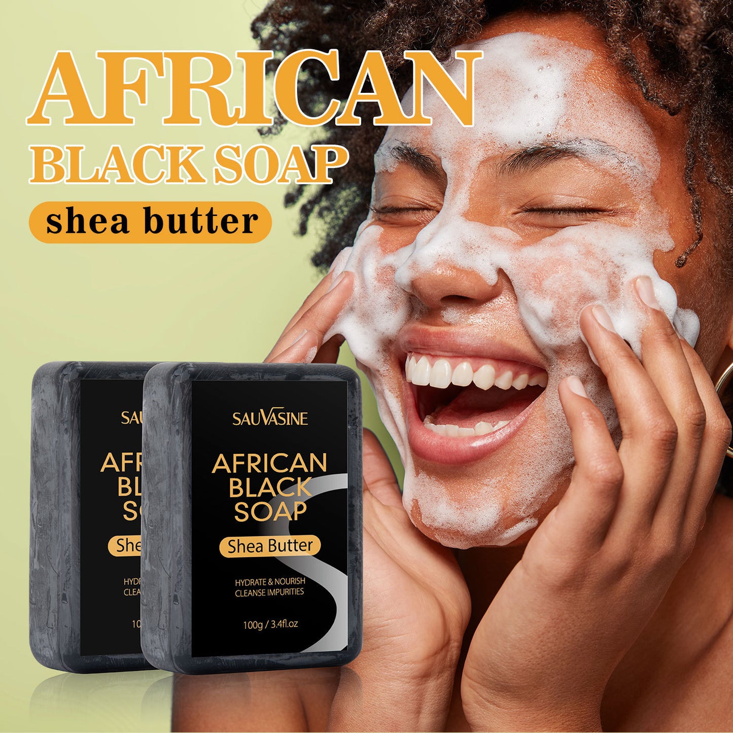 Sauvasine - African Black Soap Deep Cleansing Body Anti-mite Moisturizing