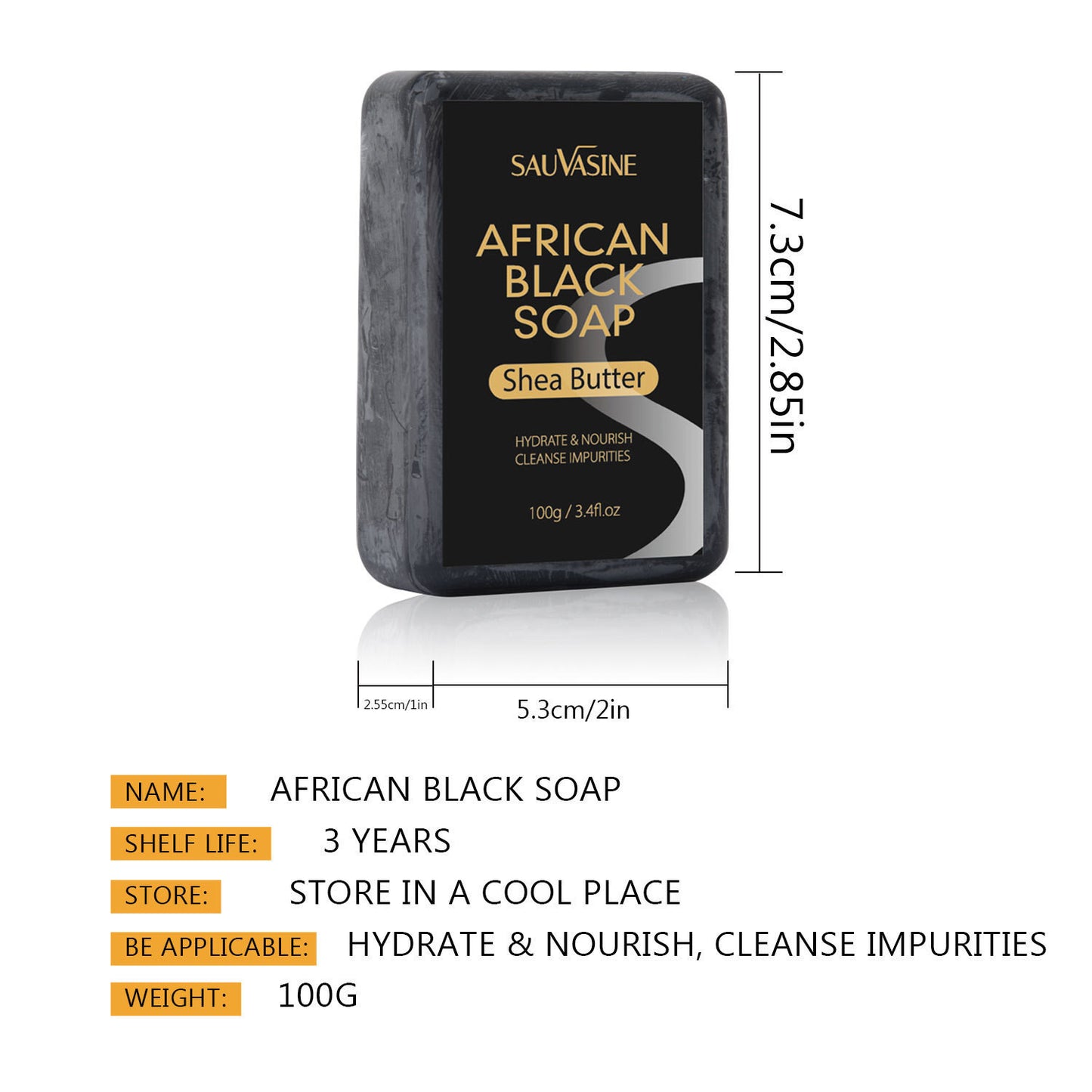 Sauvasine - African Black Soap Deep Cleansing Body Anti-mite Moisturizing