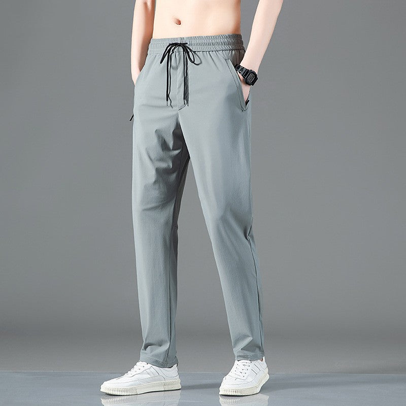 Ice Silk Casual Pants Men's Summer Thin Straight Sports - Glamour Gale