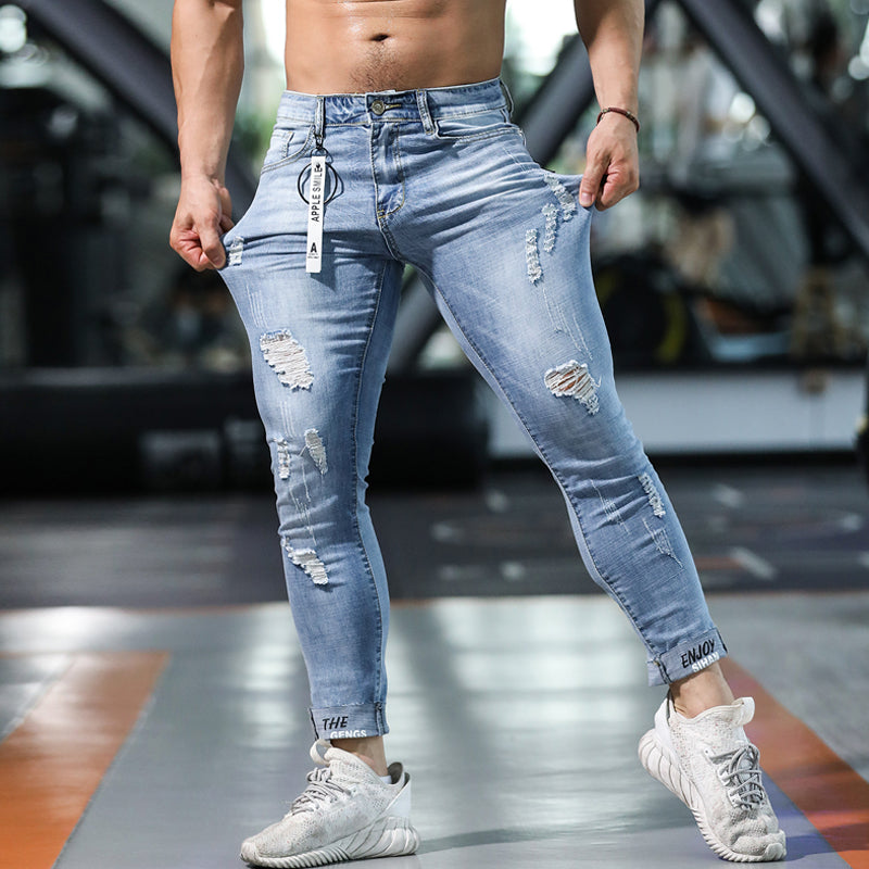 Men's Fashion Casual Slim Ripped Jeans - Glamour Gale