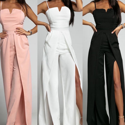 Suspender Waist-tight Straight Mop Minimalist Jumpsuit