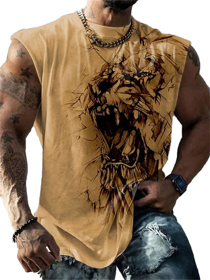 Summer Menswear Young Men's Loose Vest Spider Pattern Printing Stylish Casual Men's Vest