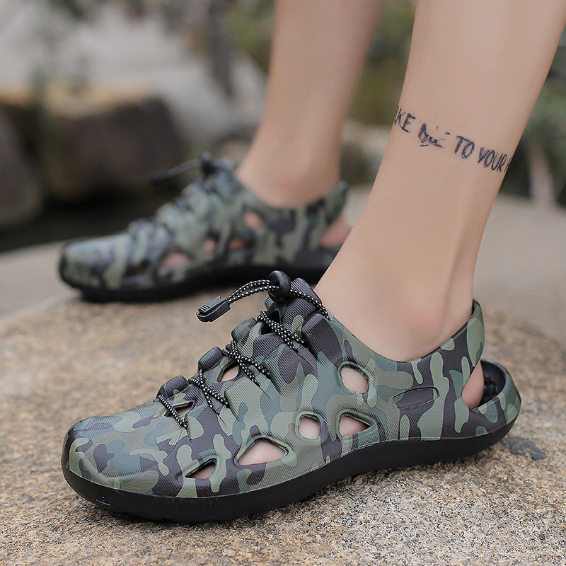 Fashion Lace-up Beach Hole Shoes Male - Glamour Gale