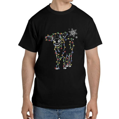 European And American Cow Christmas Lights Unisex T-shirt