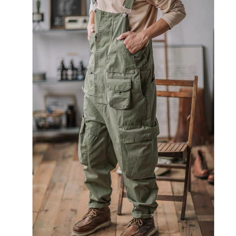 European And American Style Reverse Master Straight Multi-pocket Workwear Suspender Pants - Glamour Gale