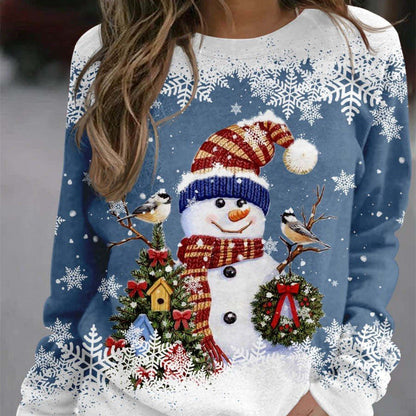 Women's Christmas Snowman Print Top