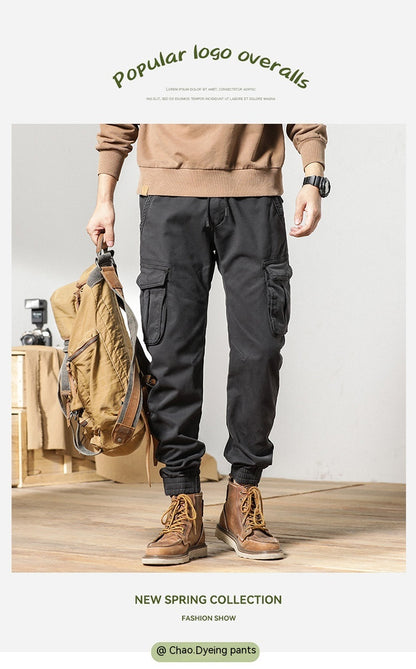 American Velvet Padded Casual Pants Ankle-tied Fashion Brand Cargo Pants