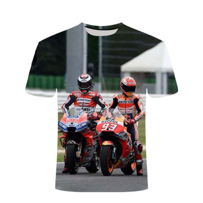 3D Motorcycle Racing Men's And Women's Short-sleeved T-shirt