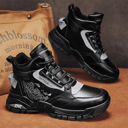 All-match Leather Facing Wear-resistant Labor Protection High-top Tide Shoes