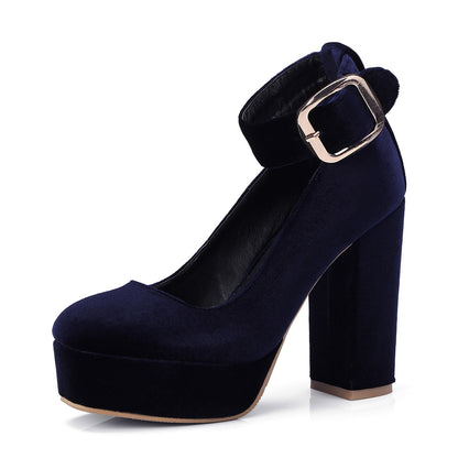 Simple sexy nightclub high heel single shoe suede