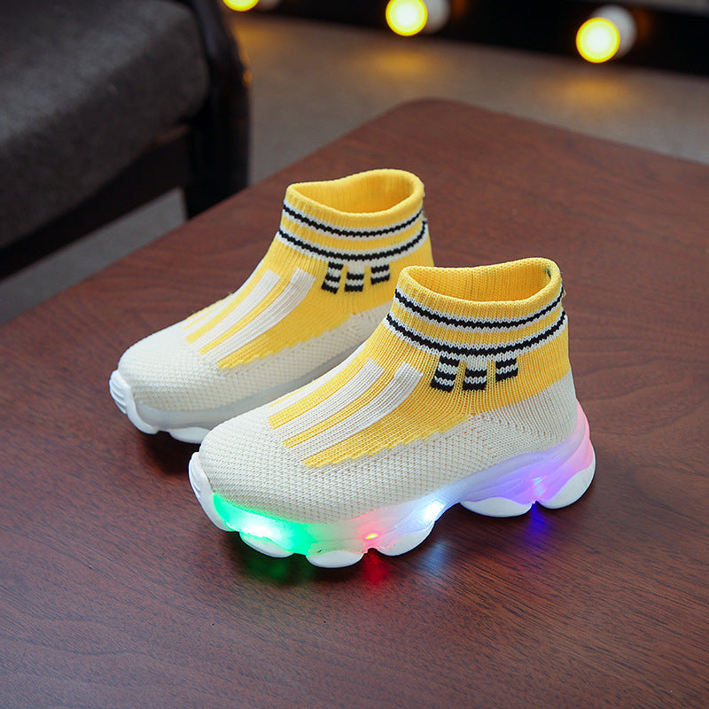 Children's LED light breathable sneakers