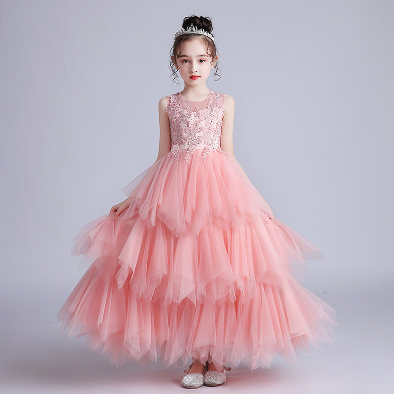 Girls evening dress long skirt puffy princess dress