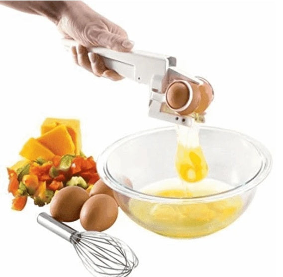 EGG CRACKER : Egg Shell Cracker Handheld Plastic Egg Breaker Egg Opener Creative Egg Separator Tool Kitchen Gadgets egg cracker - Glamour Galeegg cracker