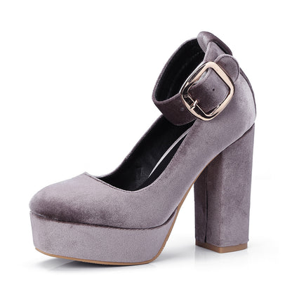 Simple sexy nightclub high heel single shoe suede