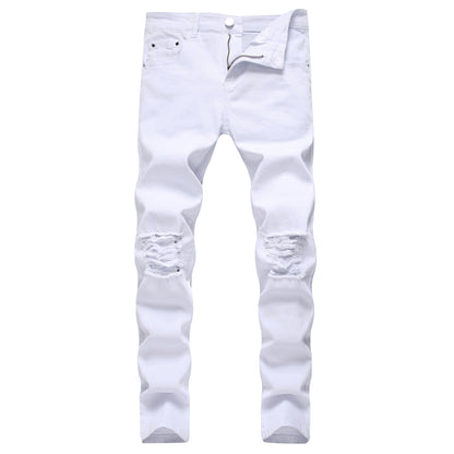 Slim-fit small-foot stretch jeans