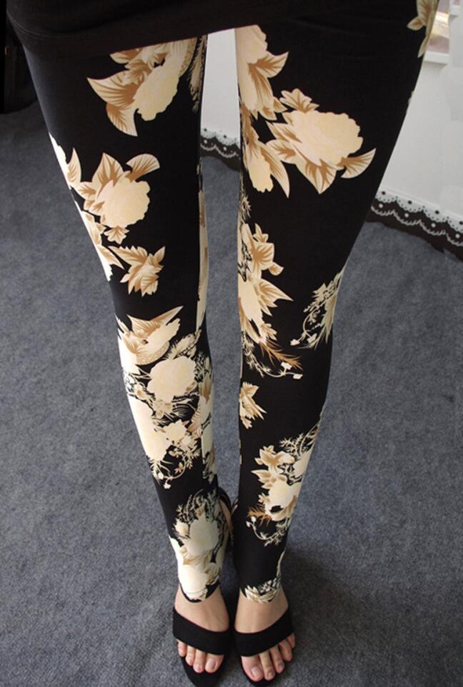 Ladies Casual Thin Printed Stretch Leggings