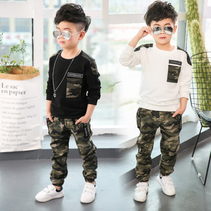 Camouflage long sleeve kids suit