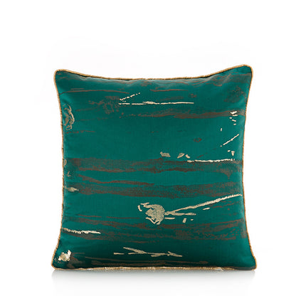 Dark green satin jacquard embracing light luxury pillowcase