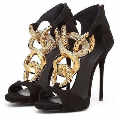 Fashion Runway Stiletto Heel Metal Open Toe Women's Sandals