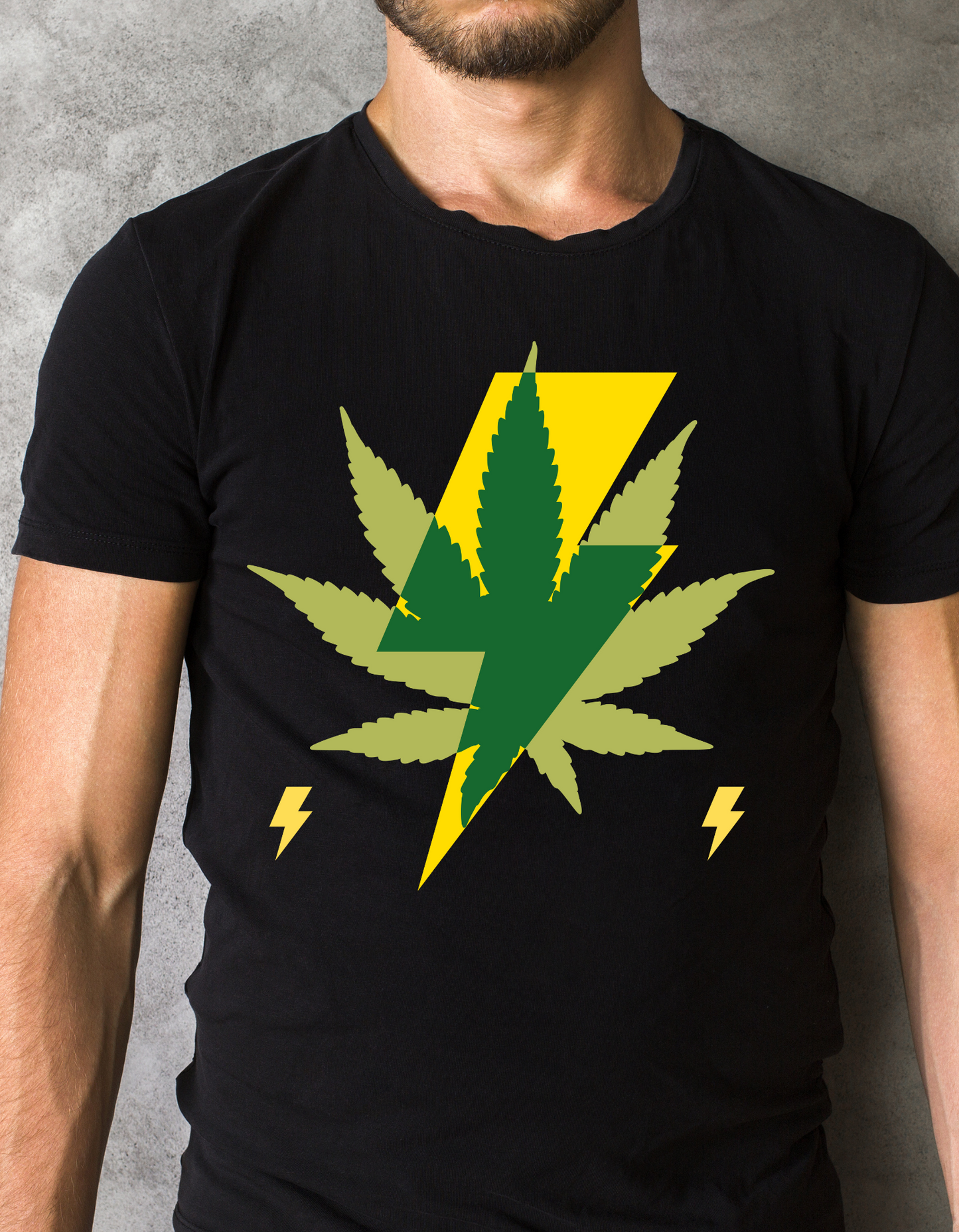 Weed Leaf Lightning Bolt