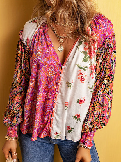 Fashion Floral Print Shirt For Women