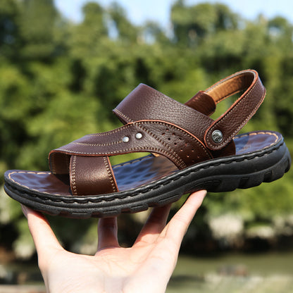 Men Sandals Summer Beach Shoes Adjustable Back Strap Design Slippers Slides