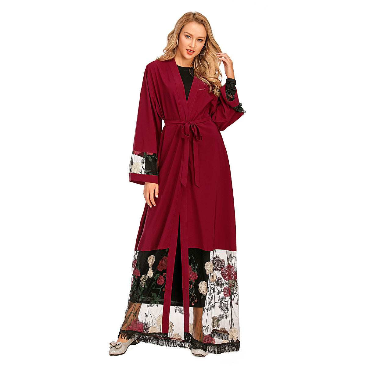 New Women's Cardigan Robe Stitching Embroidery - Glamour Gale