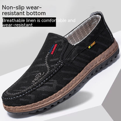 Men's Breathable Canvas Shoes Soft Bottom Non-slip