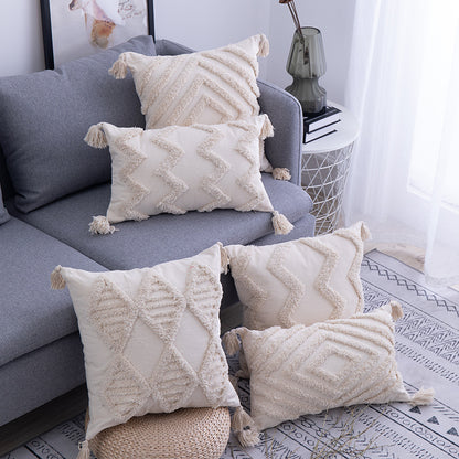 Tufted pillow cushion cover