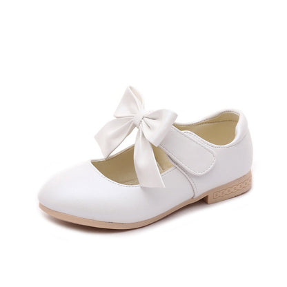 Girls Shoes White Leather Shoes Bowknot Girls Children Princess Shoes