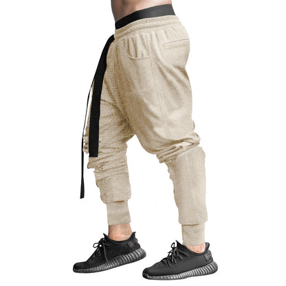 Men's Casual Pants Slim-fit Solid Color Ankle-tied Trousers - Glamour Gale