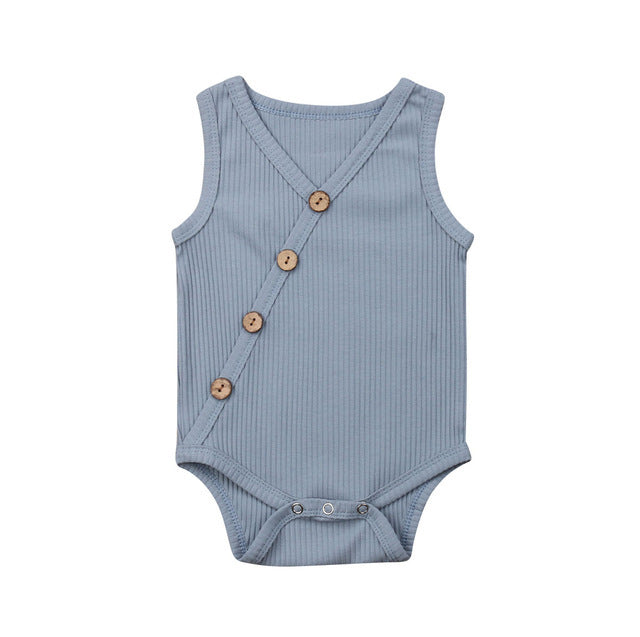 Newborn Baby Solid Bodysuit Kids Clothes Boys Girl Jumpsuit