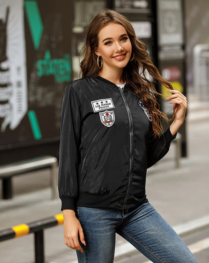 Decal baseball jacket jacket