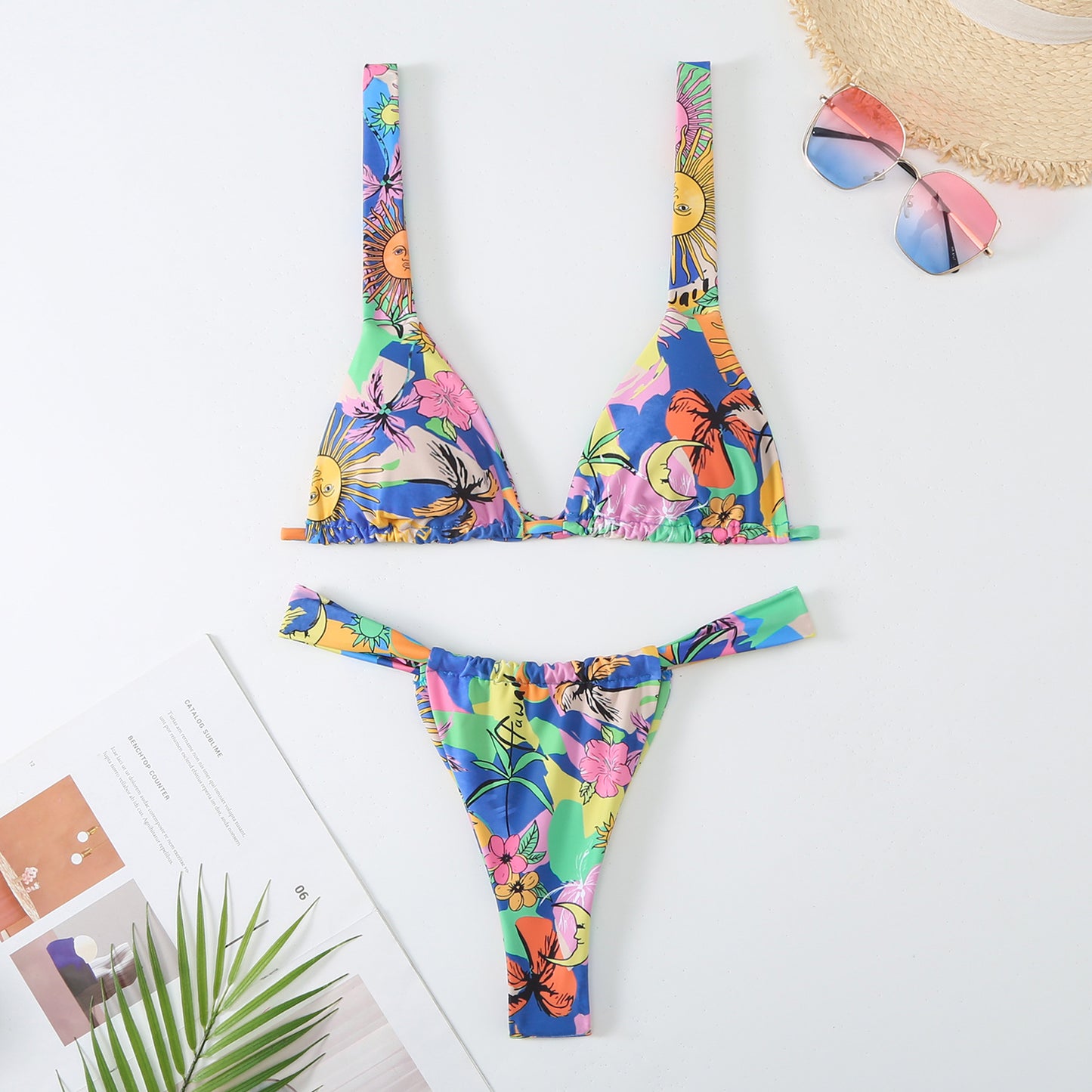 Women's Printed Multi-color Bikini Swimsuit