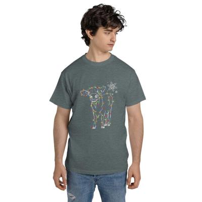 European And American Cow Christmas Lights Unisex T-shirt