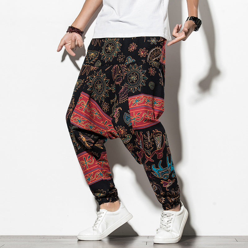 Summer Chinese Wind Bundle Foot Pants For Men Fattening - Glamour Gale