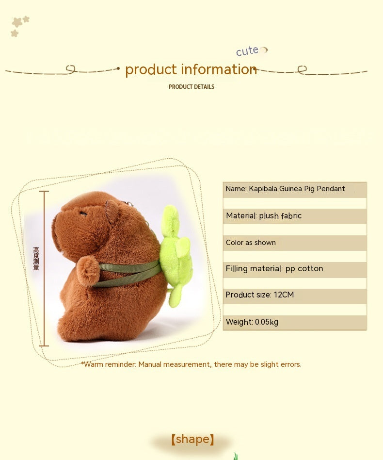 Capabala Pendant Water Guinea Pig Plush Toy Bag Pendant Key Ring Doll Ragdoll