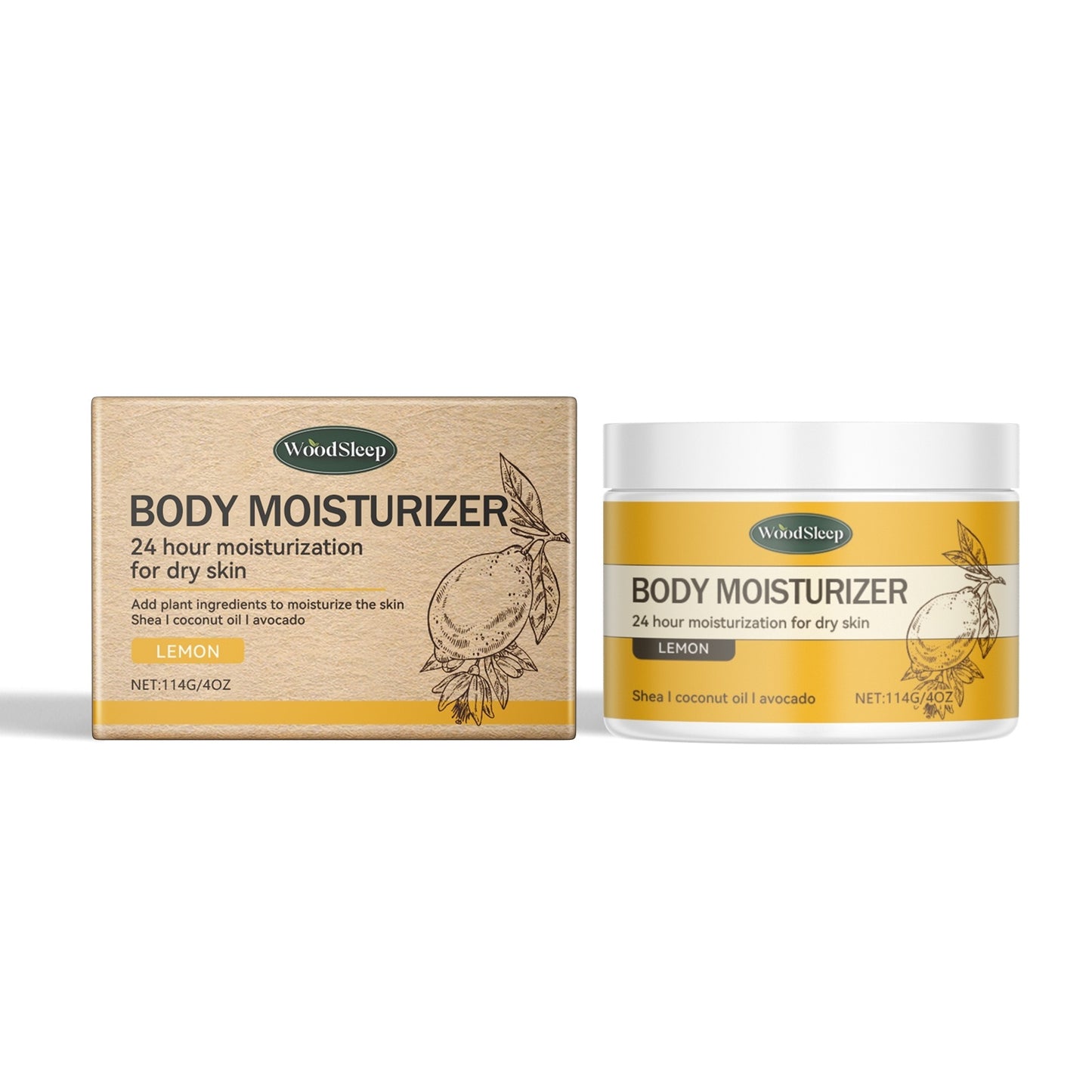 WOODSLEEP - Body Butter Moisturizing Cream for Dry Skin 114g/ 4oz