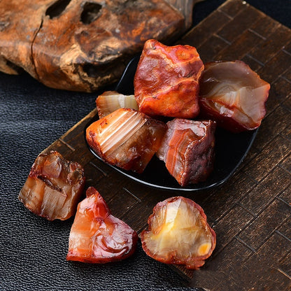 Natural Red Agate Rough Stone Crystal Aromatherapy Stone Fragrant Stone Demagnetizing Stone