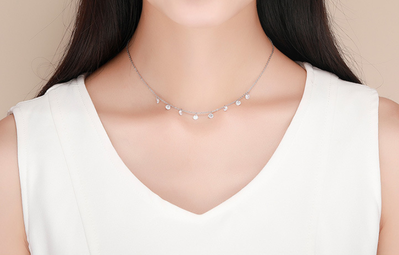 Necklace female personality exaggerated simple beauty s925 silver necklace cross-border silver jewelry